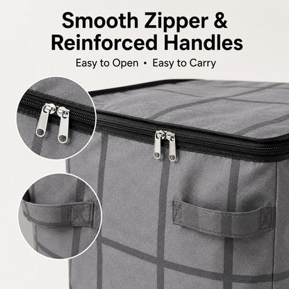 Large Capacity Storage & Moving Bag, Zippered Organizer for Clothes, Quilts, Bedding & Blankets