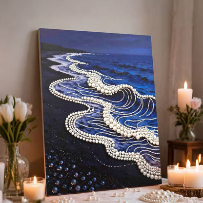 DIY Pearl Gem Art Diamond Painting Kits With Framefor Home Decor-30x40cm