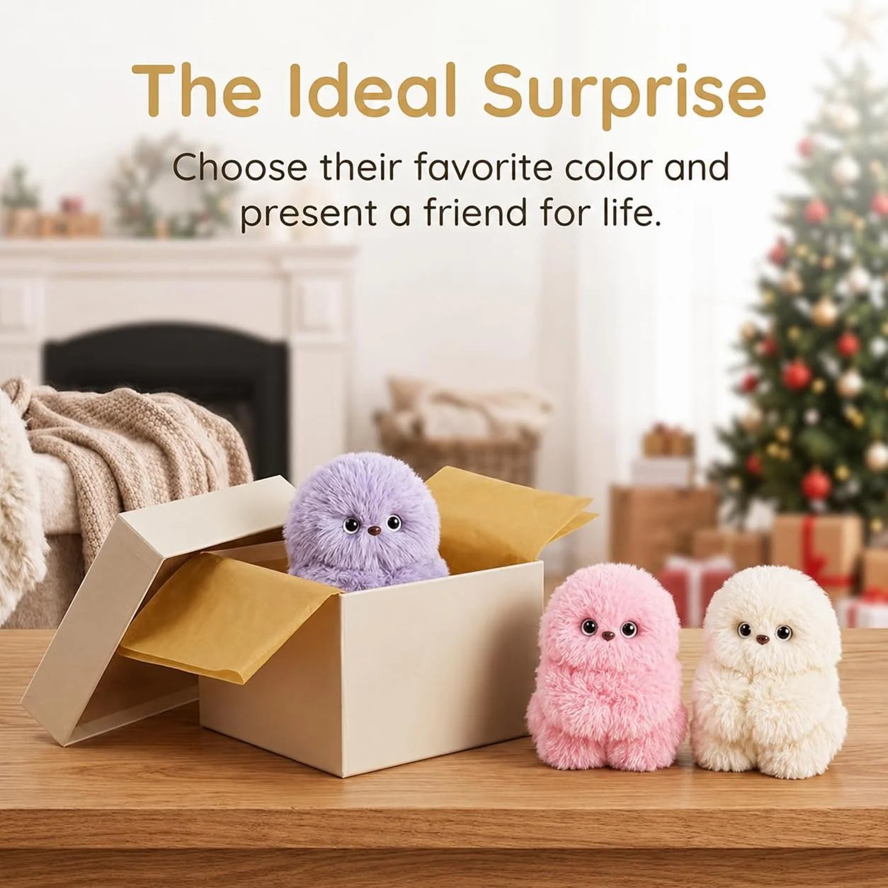 👀Cute AI shy Emotional companionship robot doll bag charm plush toy👜-It can sing, turn its head, and learn to speak🤖