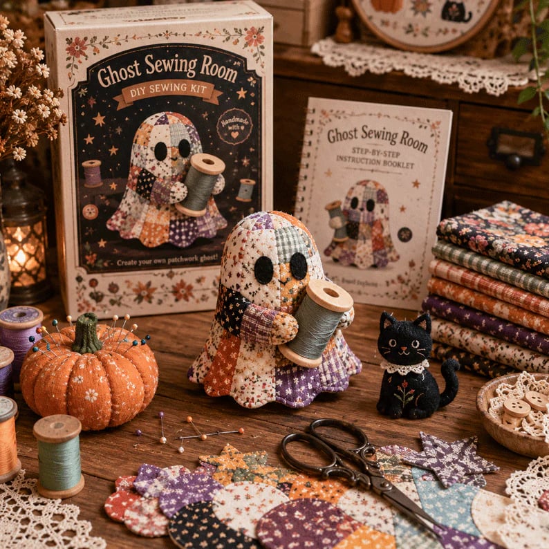 👻Little Ghost’s Cozy Halloween DIY Patchwork Kit