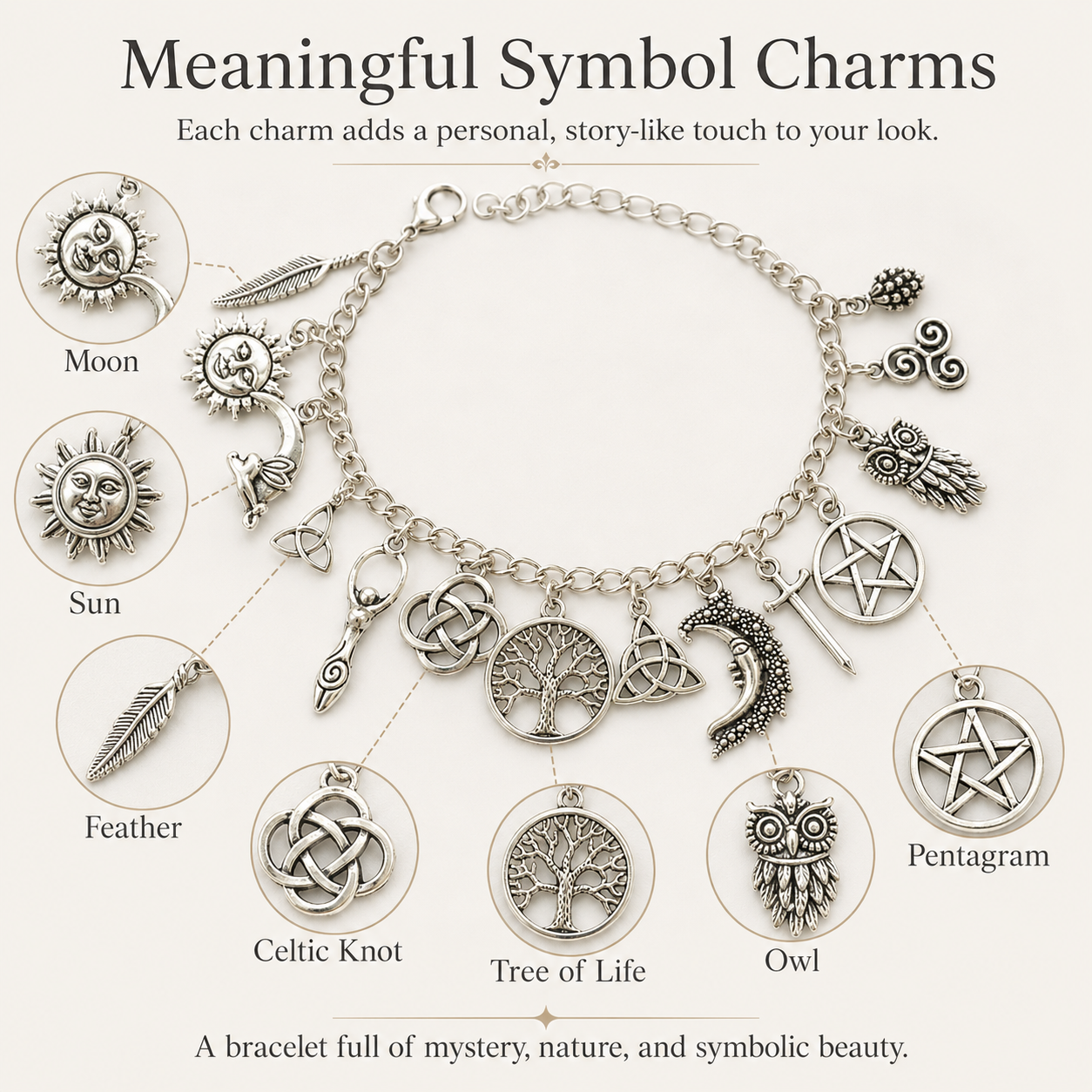 ✨Vintage Witchy Charm Bracelet