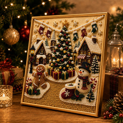 🧘Relaxing & Beginner-Friendly-🎄🎅 Premium 3D Pearl Christmas Wall Art Kit