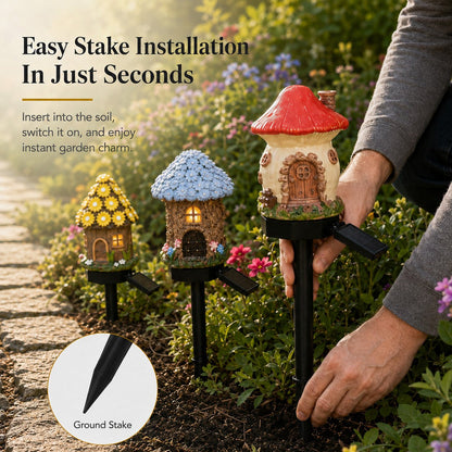 🍄 Enchanted Solar Mushroom House Light – Cozy Fairy Garden Decor
