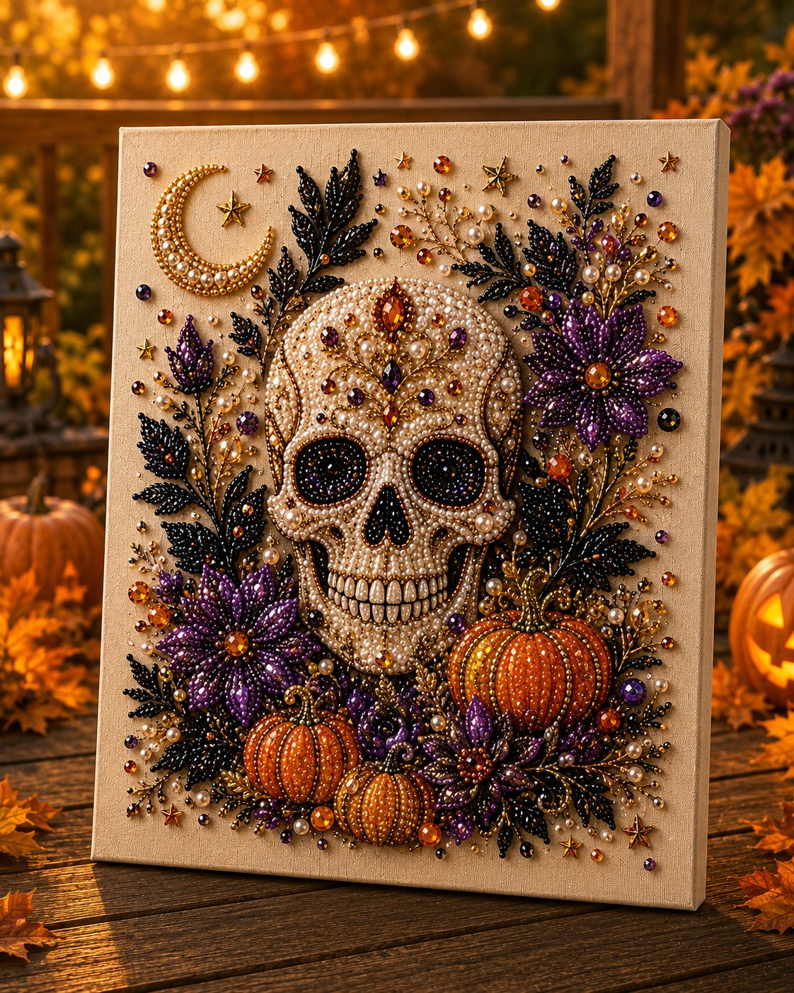 💥 Last Day 48% OFF – 👻✨ Halloween Pearl Art DIY Kit – Turn Tiny Pearls into Spooky-Cute Magic