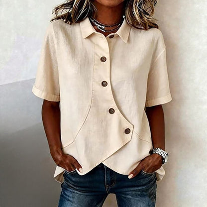 Asymmetrical Placket Button Down Shirt