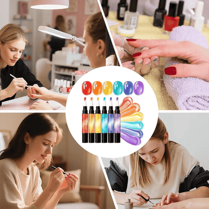 💅 6PCS One-Step Gel Nail Art Pen Set – Salon Beauty at Home