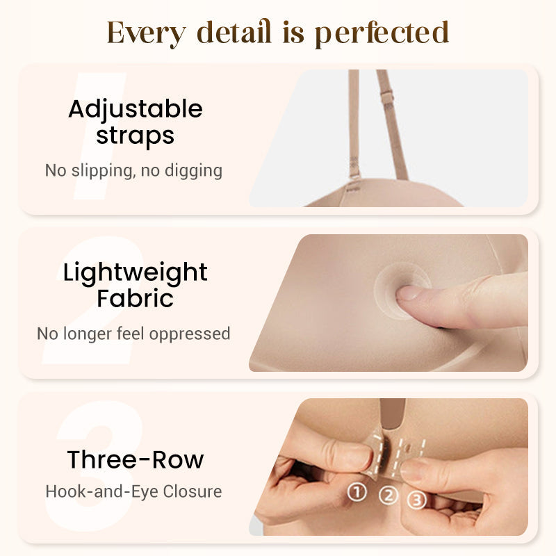 👙Last Day Special Price🤍Women’s Seamless Front Closure Strapless Bra, Ultra Soft Moisture-Wicking Invisible Everyday Bra