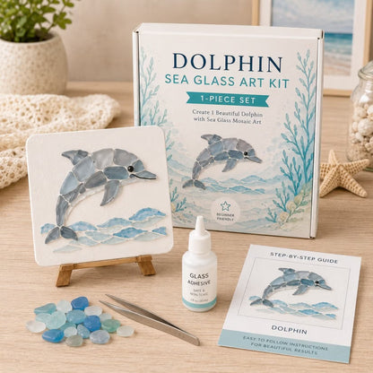 🌊 DIY Sea Glass Mosaic Art Kit – Create Beautiful Ocean-Inspired Artwork with Colorful Glass Pieces, Coastal Home Decor & Creative Handmade Gift