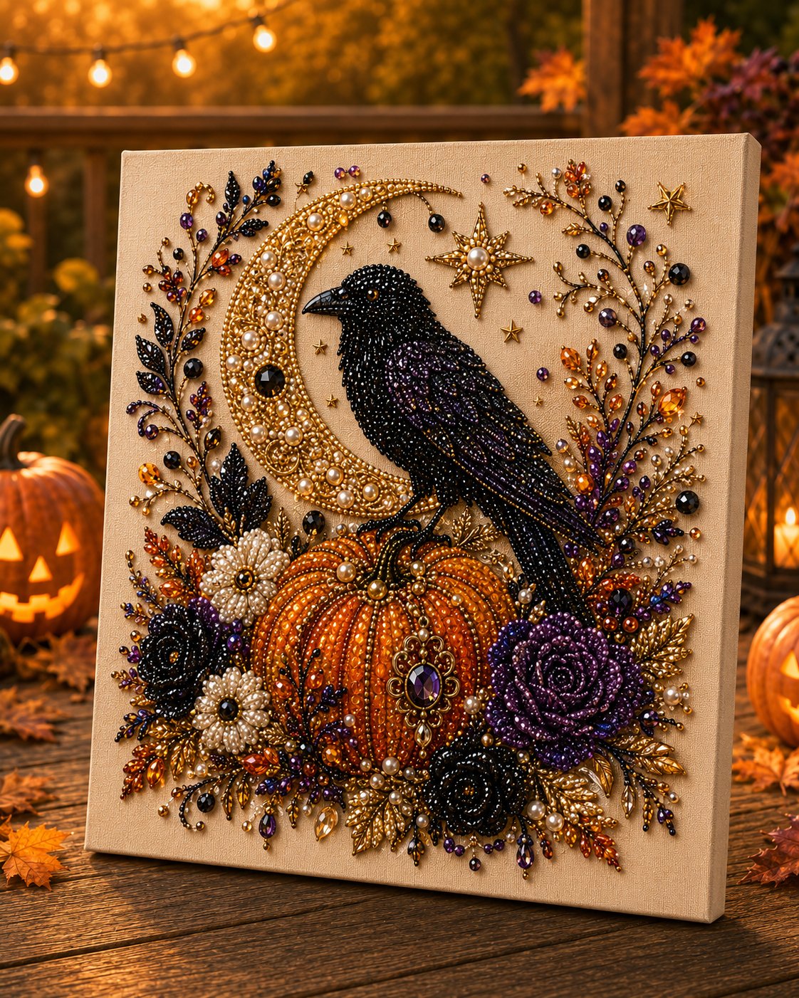 💥 Last Day 48% OFF – 👻✨ Halloween Pearl Art DIY Kit – Turn Tiny Pearls into Spooky-Cute Magic