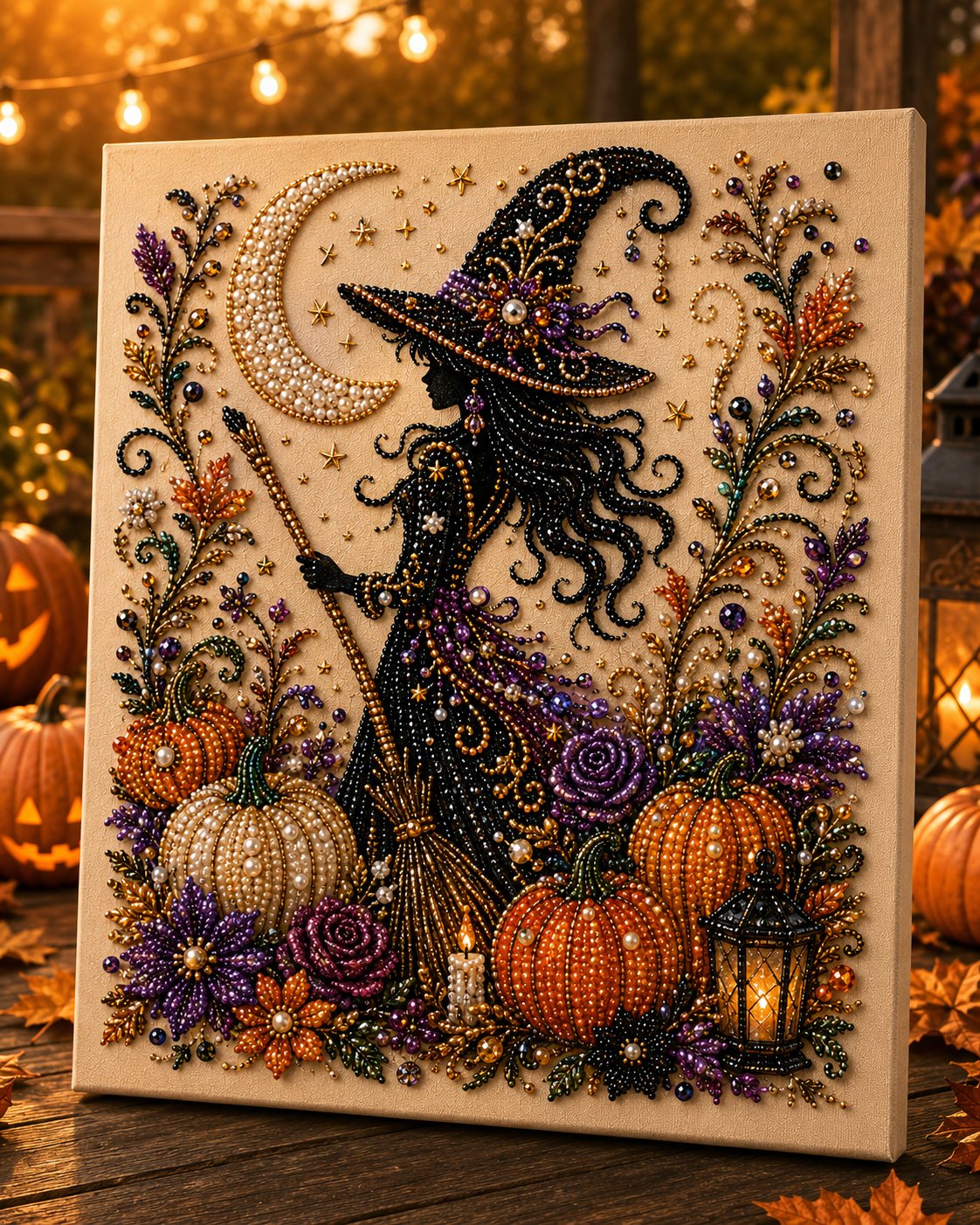 💥 Last Day 48% OFF – 👻✨ Halloween Pearl Art DIY Kit – Turn Tiny Pearls into Spooky-Cute Magic