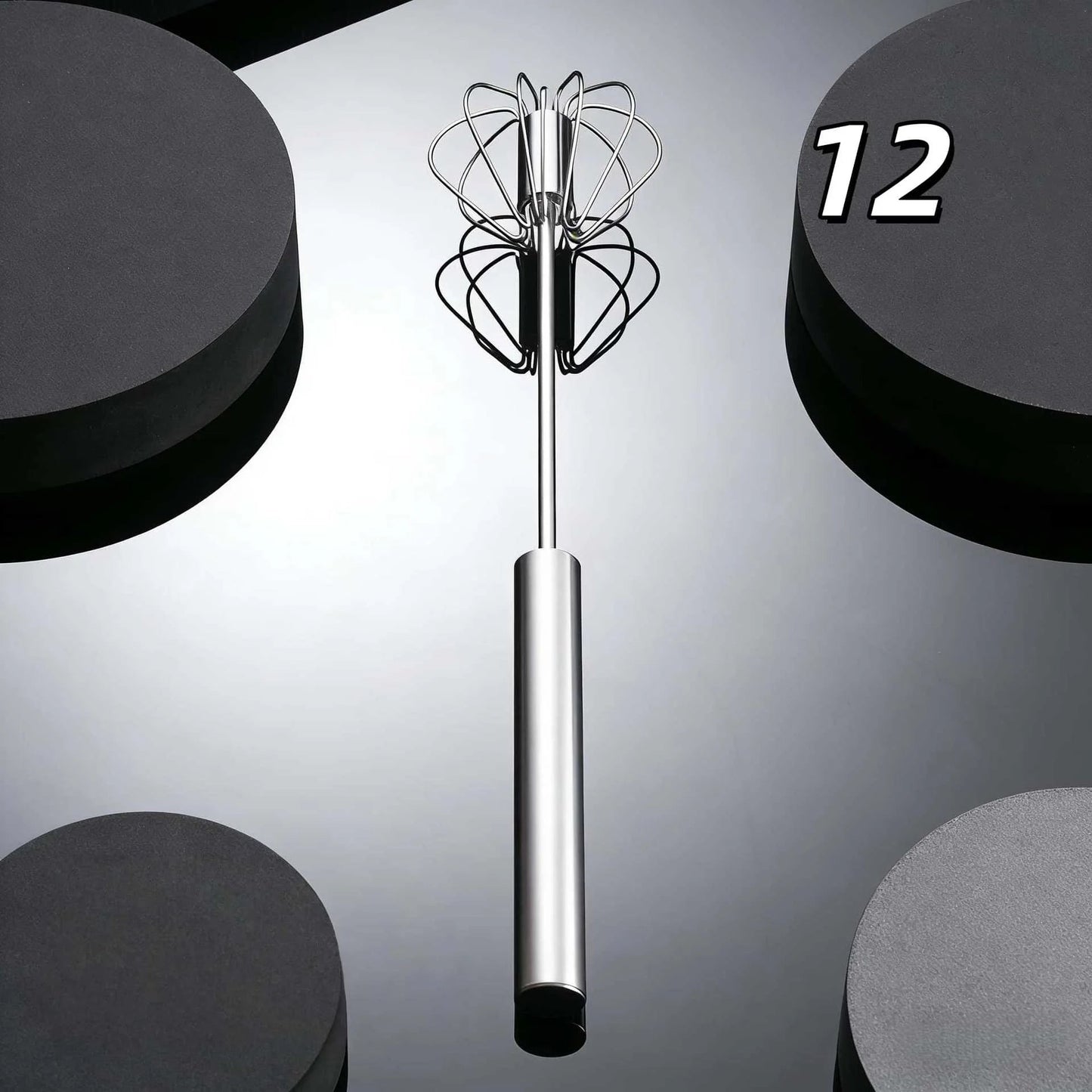 Stainless Steel Hand-Push Rotary Whisk – Semi-Automatic Egg Beater & Milk Frother