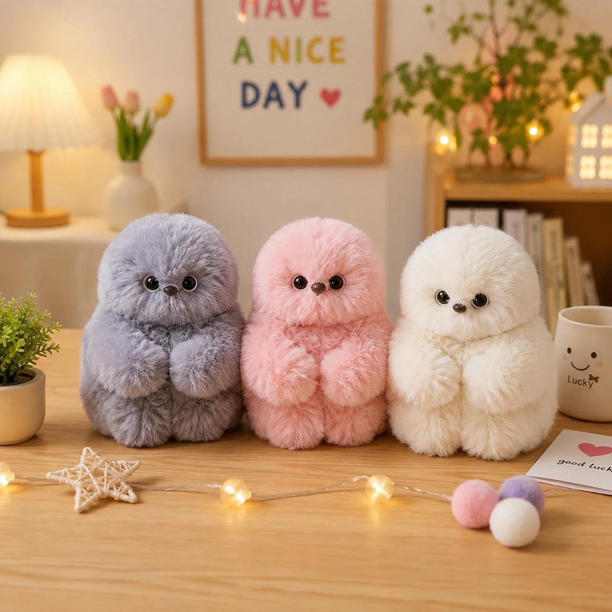 👀Cute AI shy Emotional companionship robot doll bag charm plush toy👜-It can sing, turn its head, and learn to speak🤖