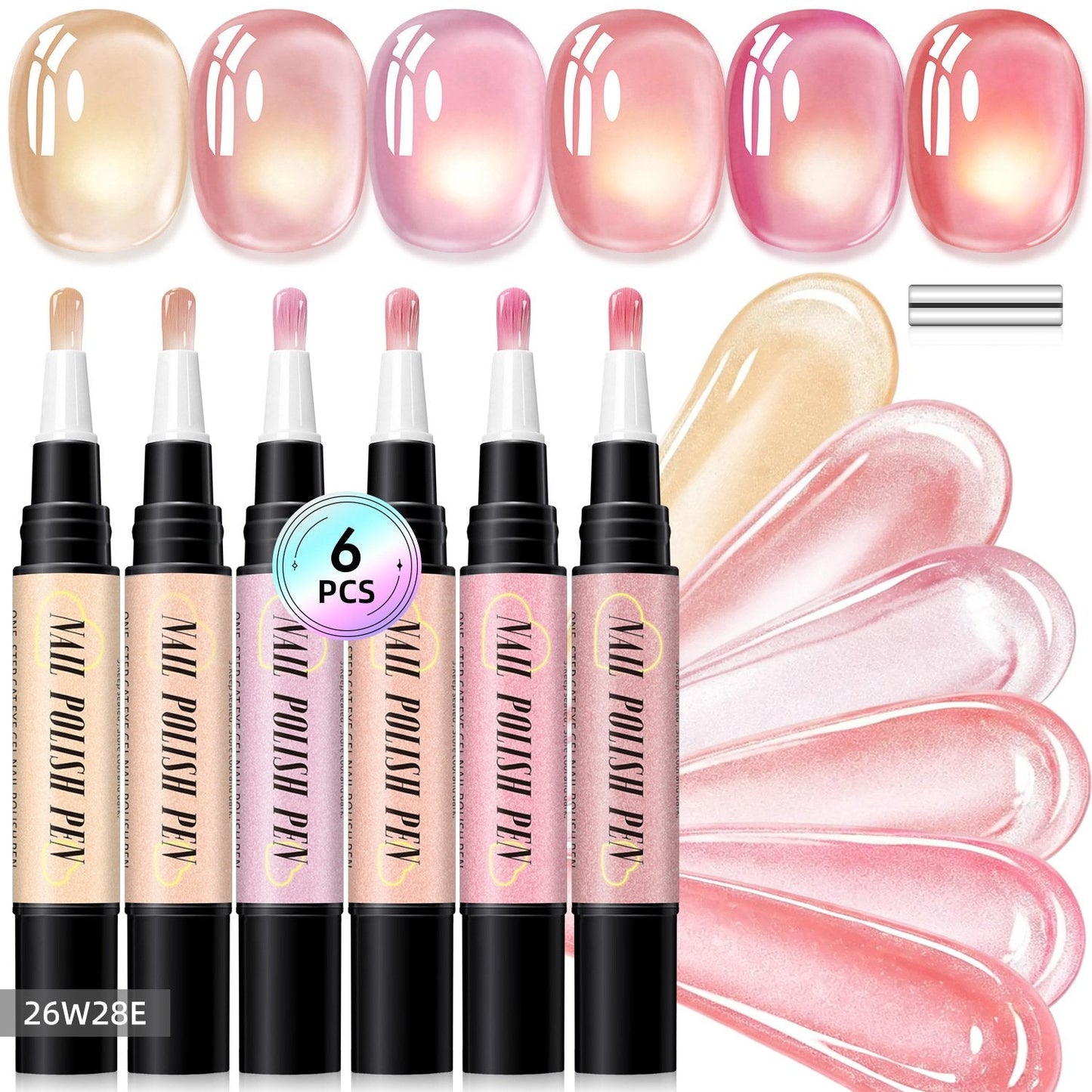 💅 6PCS One-Step Gel Nail Art Pen Set – Salon Beauty at Home