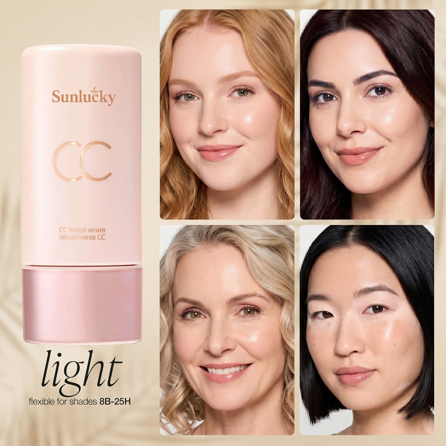 🚀Flash Sale 60% OFF 🎁 Get Free SPF Powder Brush | ✨CC color-correcting tinted serum