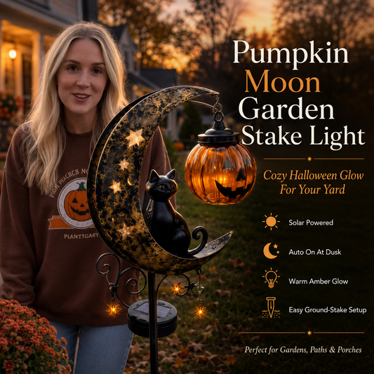 2026! ! !🔥59% OFF TODAY 👻 Solar Halloween Garden Stake Light with Black Cat & Pumpkin