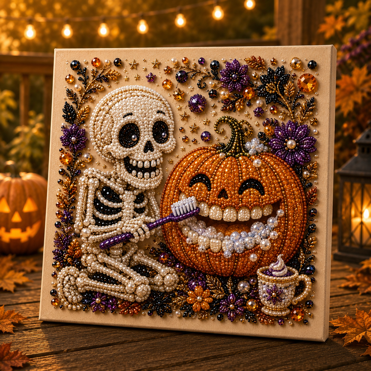 🎃 Absurd Halloween Moments Pearl Art Kit 👻🎃 – Spooky‑Cute DIY Beaded Wall Art