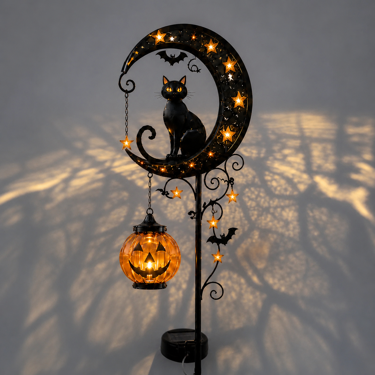 2026! ! !🔥59% OFF TODAY 👻 Solar Halloween Garden Stake Light with Black Cat & Pumpkin