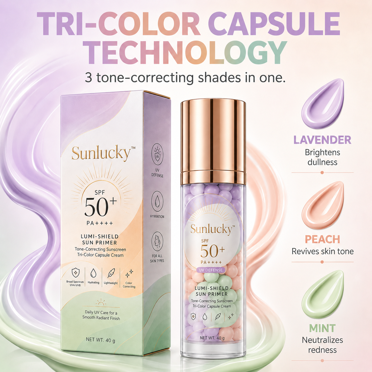 Sunluckyshop™ Three-Color Protective Isolation Cream with SPF 50 Coverage