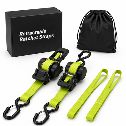 Car Tie Downs with Ratchets 1"x 11 ft-1500 LB Break Strength Cargo Straps for Moving Appliances, Lawn Equipment, Motorcycle Green