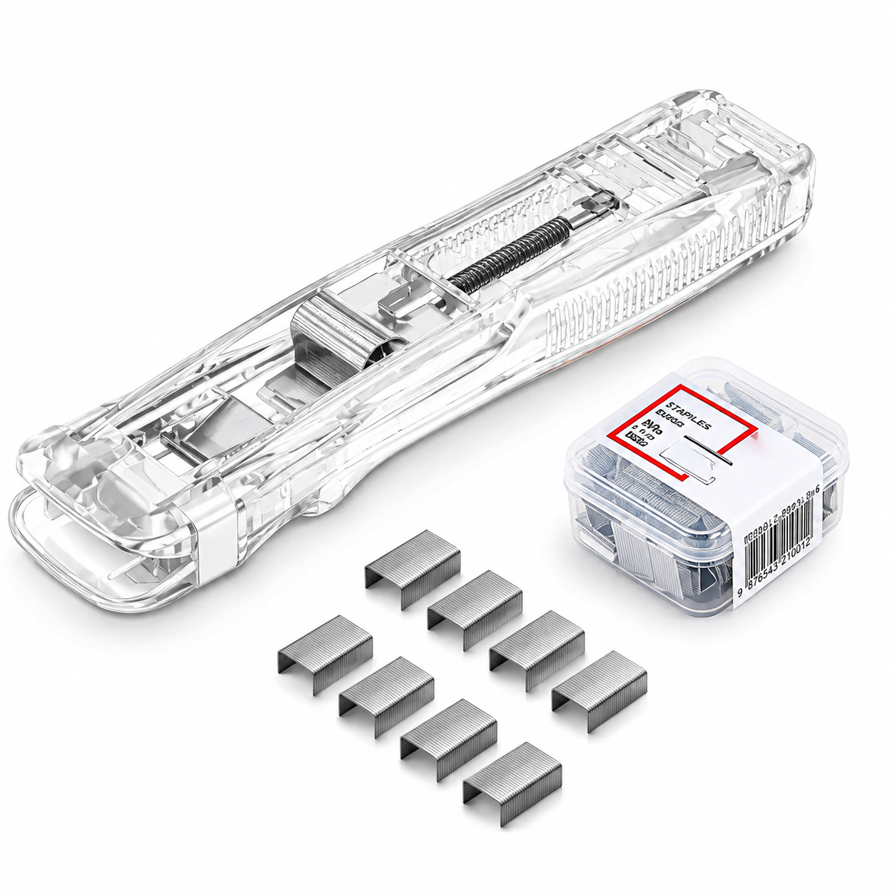 2 Pcs Portable Binder Clip Stapler, with 100 Pcs Small Binder Clips, Non-Destructive Paper Clam Dispenser for Office, Home, School