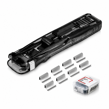 2 Pcs Portable Binder Clip Stapler, with 100 Pcs Small Binder Clips, Non-Destructive Paper Clam Dispenser for Office, Home, School