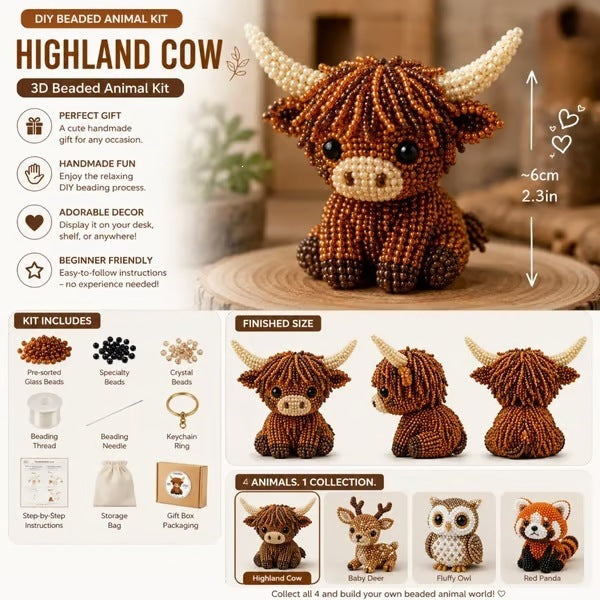 🧵✨ Mini 3D Beaded Animal DIY Kit