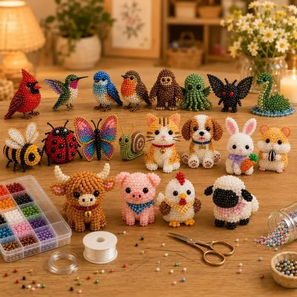 🧵✨ Mini 3D Beaded Animal DIY Kit