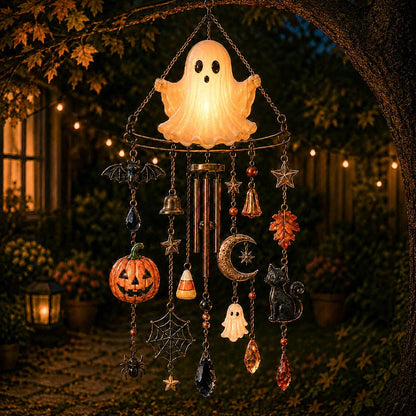 🎃 Halloween Hummingbird Wind Chime | Crystal Garden Hanging Decor