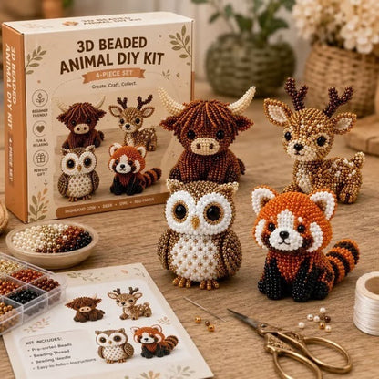 🧵✨ Mini 3D Beaded Animal DIY Kit