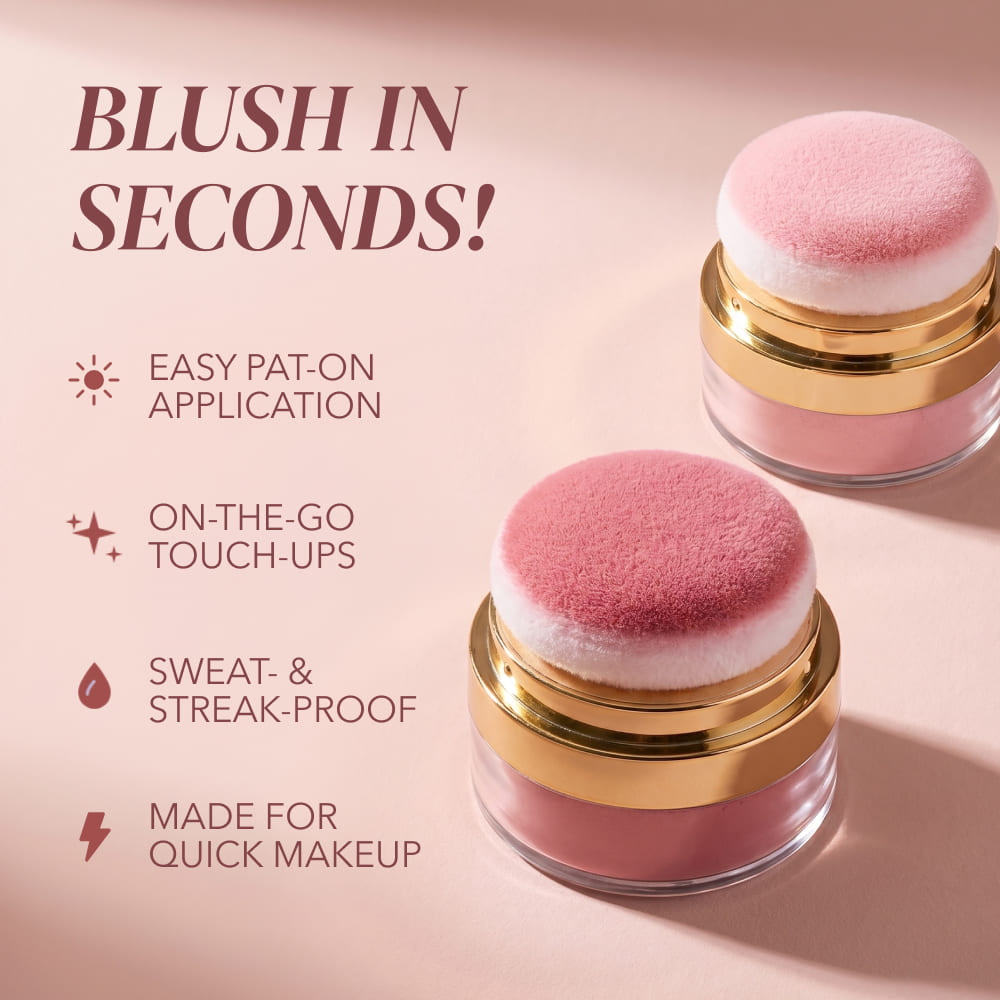 Pat Puff Powder Blush | Lazy Blush Makeup