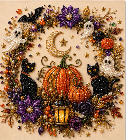 👻 Last Day 60% OFF – 👻✨ Halloween Pearl Art DIY Kit – Turn Tiny Pearls into Spooky-Cute Magic