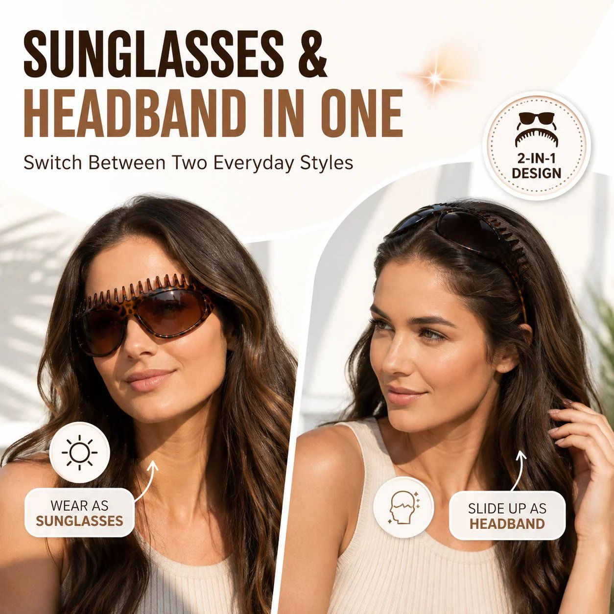 🕶2-In-1 Tortoiseshell Headband Sunglasses