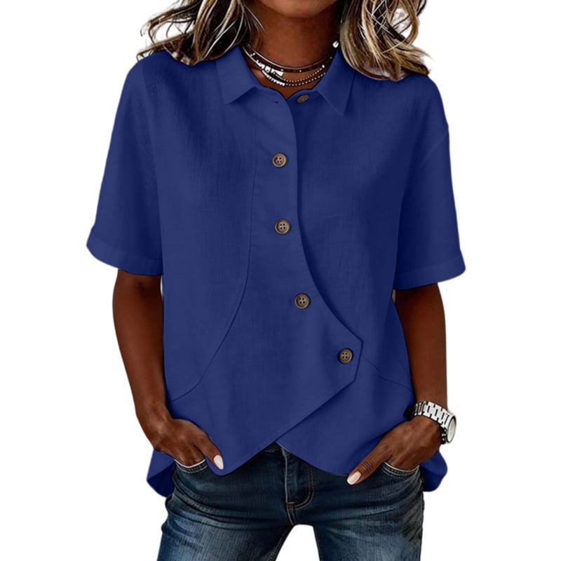 Asymmetrical Placket Button Down Shirt