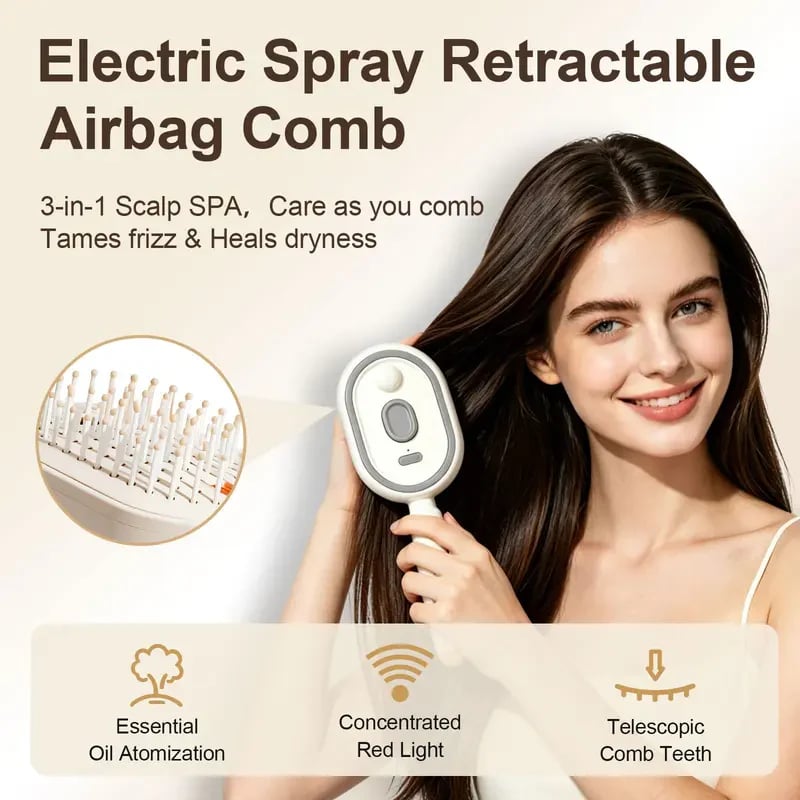 🔥2026 HOT SEAL 59% OFF-Electric Spray Air Cushion Massage Comb