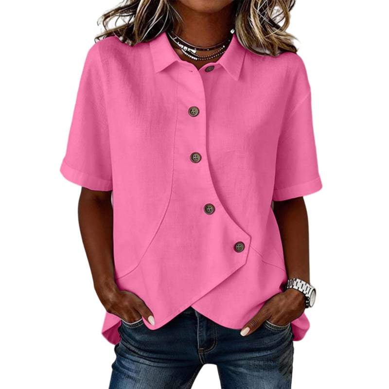 Asymmetrical Placket Button Down Shirt