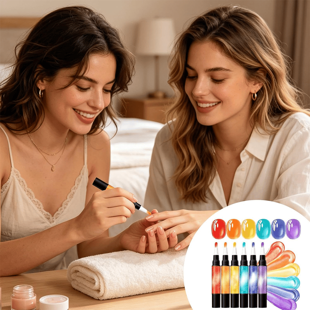 💅 6PCS One-Step Gel Nail Art Pen Set – Salon Beauty at Home