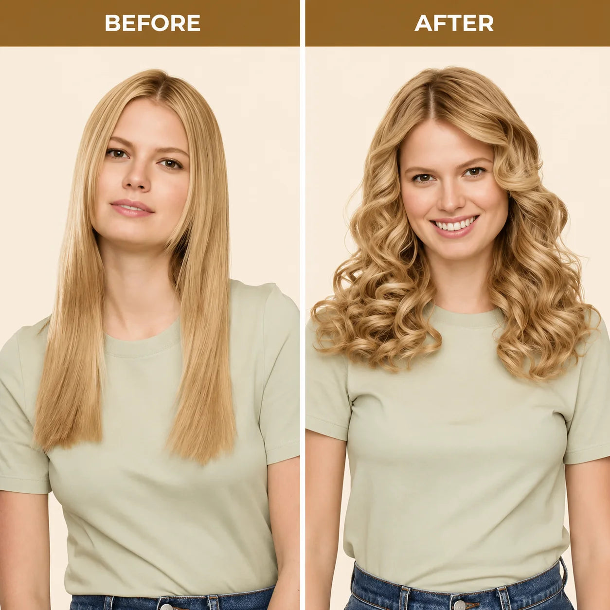 Before and after styling result three
