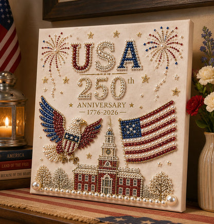 🔥LAST DAY 59% OFF - 🇺🇸 USA 250th Anniversary DIY Pearl Painting Kit ✨❤️‍🔥