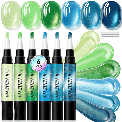 💅 6PCS One-Step Gel Nail Art Pen Set – Salon Beauty at Home