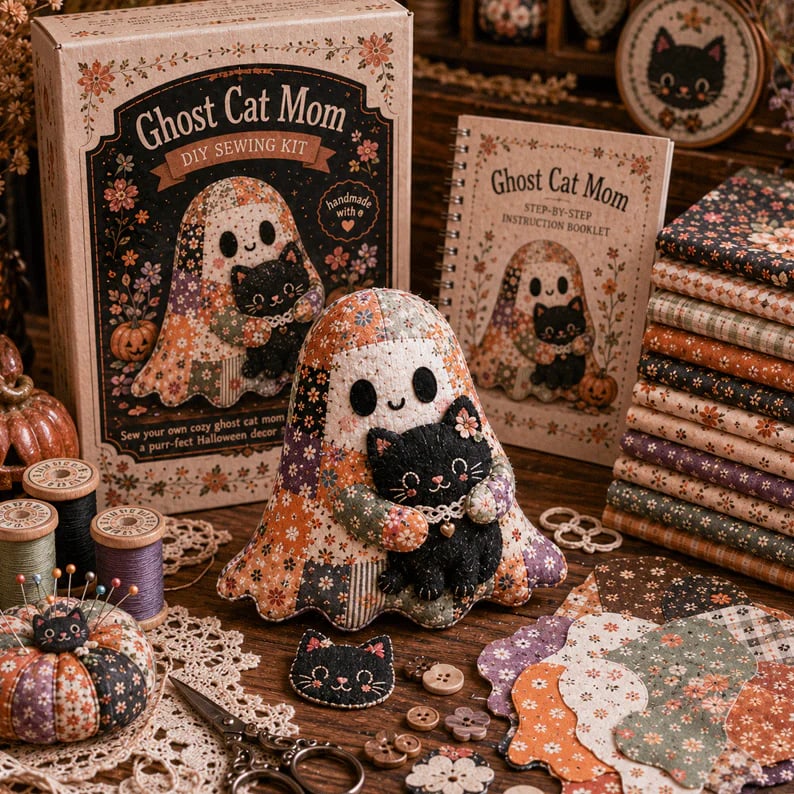 👻Little Ghost’s Cozy Halloween DIY Patchwork Kit