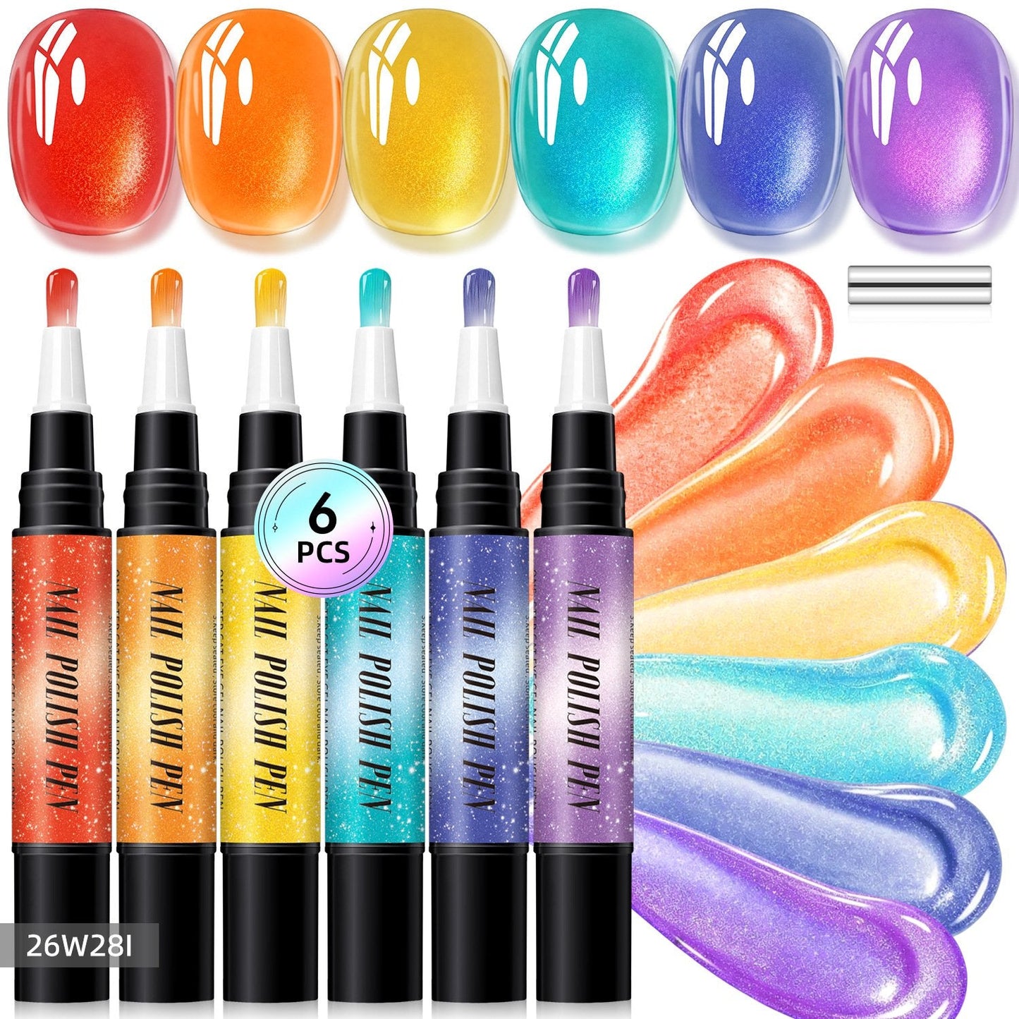 💅 6PCS One-Step Gel Nail Art Pen Set – Salon Beauty at Home