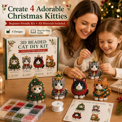 🐱✨ Create Your Own 3D Beaded Christmas Cats | Beginner-Friendly DIY Kit🎁Buy 2 | FREE Shipping