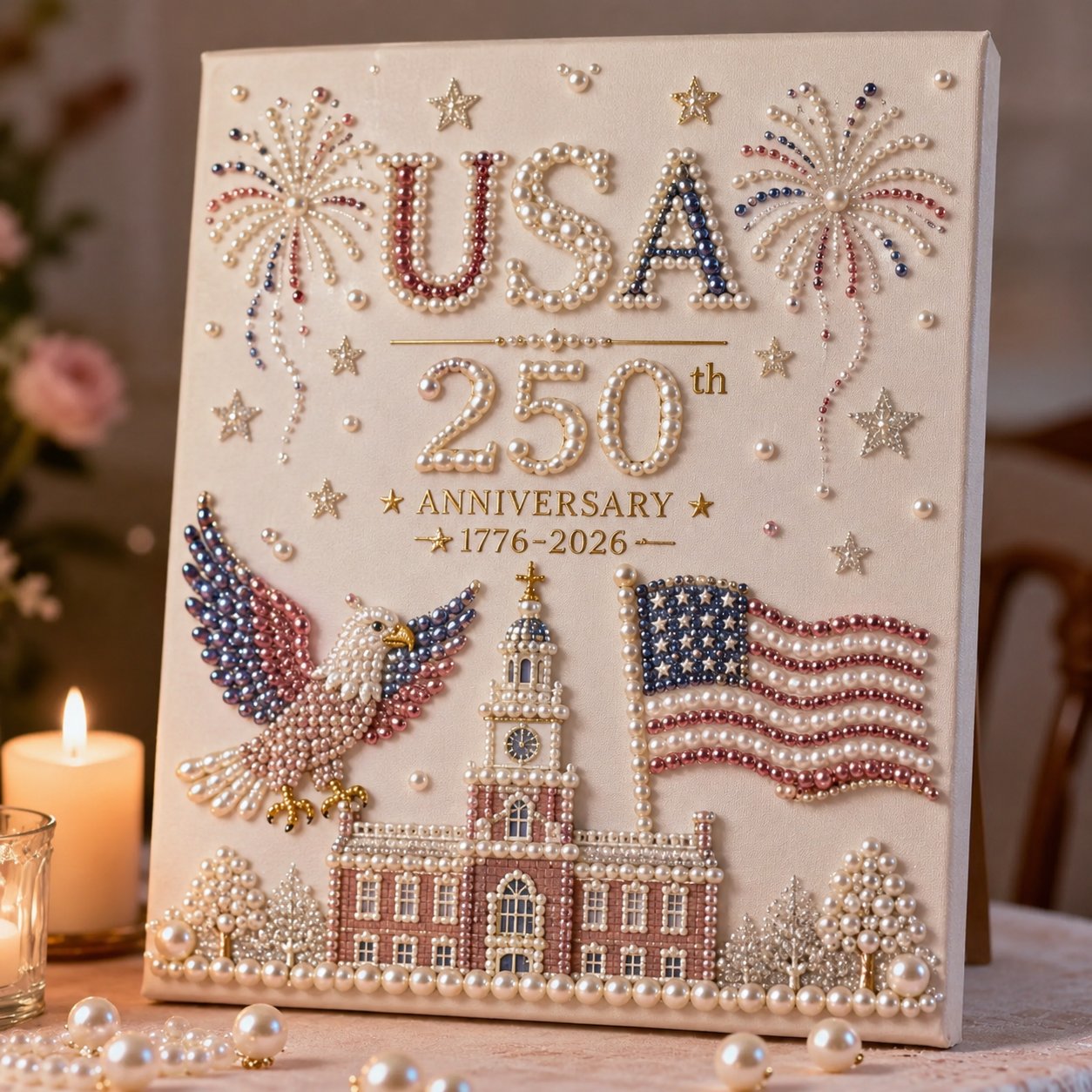 🔥LAST DAY 59% OFF - 🇺🇸 USA 250th Anniversary DIY Pearl Painting Kit ✨❤️‍🔥