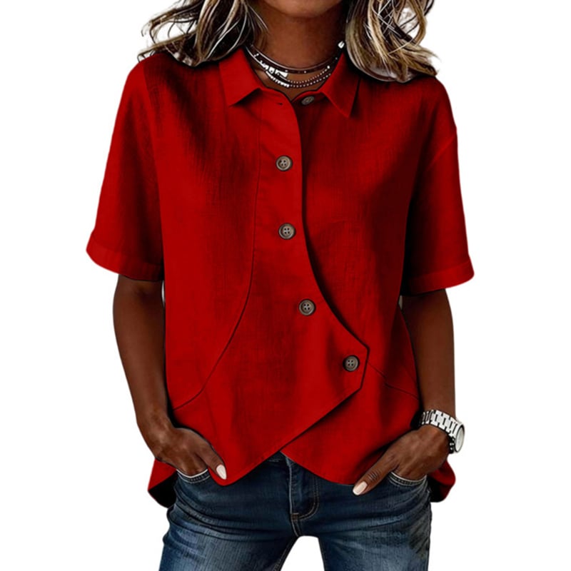 Asymmetrical Placket Button Down Shirt