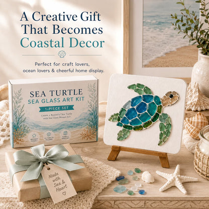 🌊 DIY Sea Glass Mosaic Art Kit – Create Beautiful Ocean-Inspired Artwork with Colorful Glass Pieces, Coastal Home Decor & Creative Handmade Gift