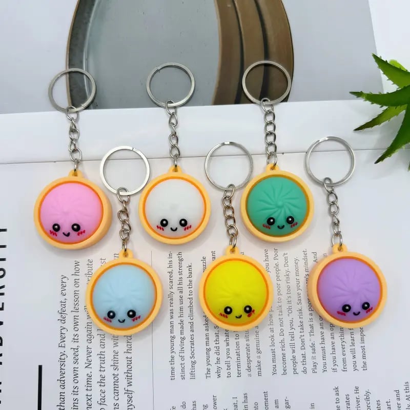 Cute Dumpling Fidget Keychain – Blind Box Surprise Stress Relief Toy