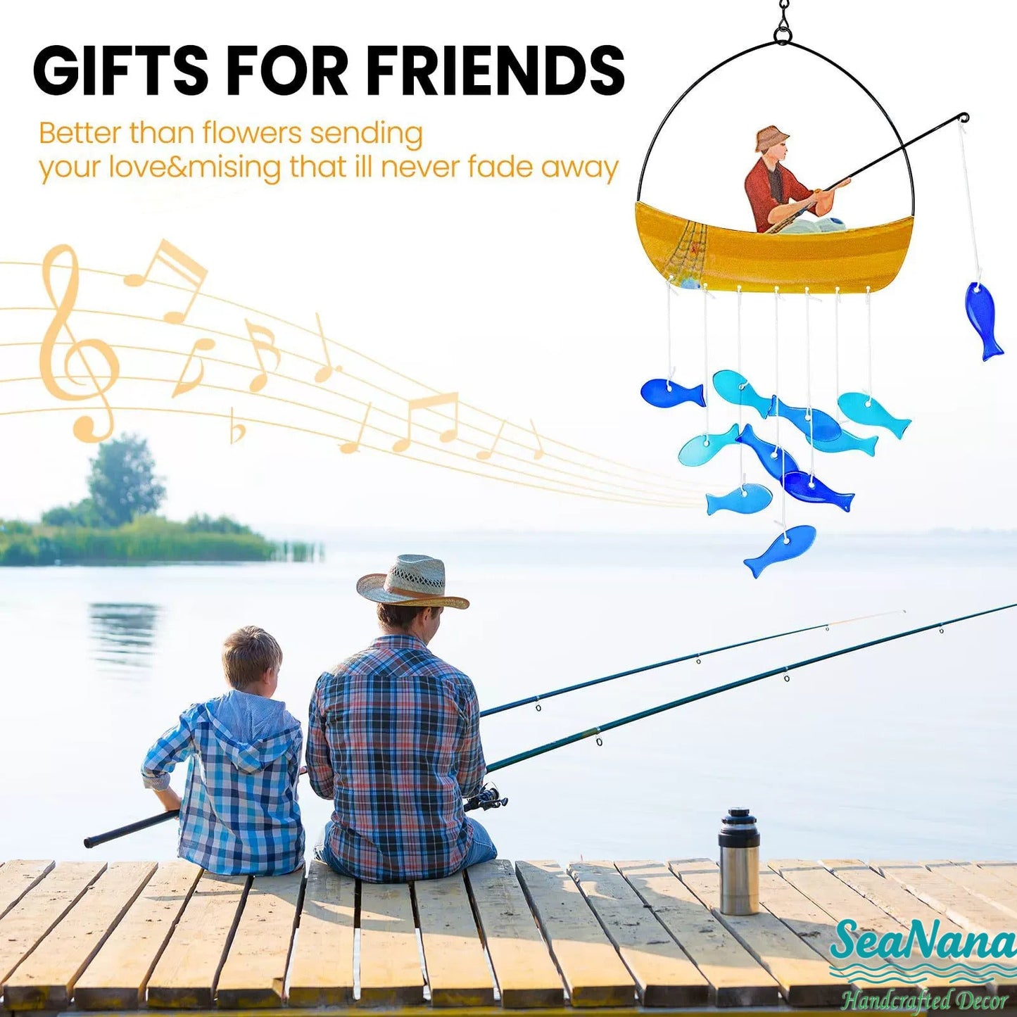 Serene Fisherman's Melody Wind Chime
