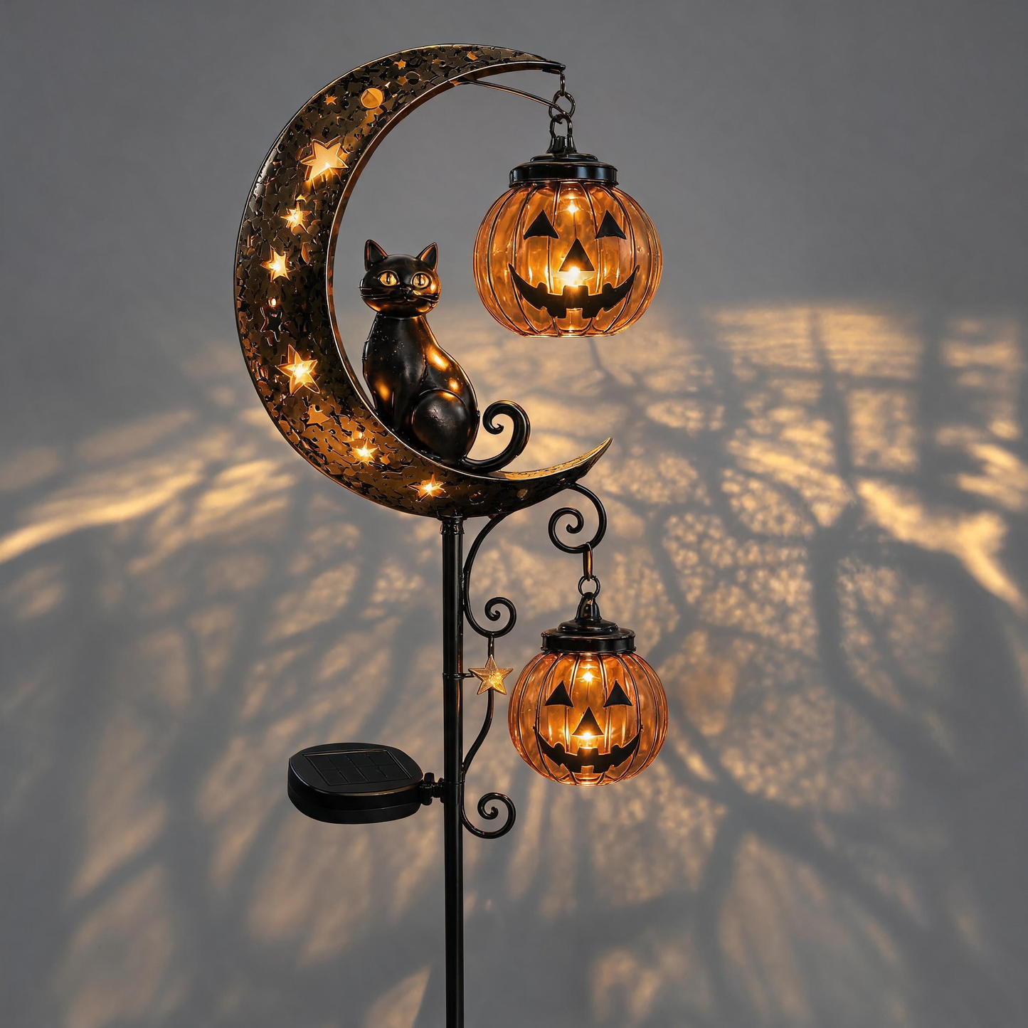 2026! ! !🔥59% OFF TODAY 👻 Solar Halloween Garden Stake Light with Black Cat & Pumpkin