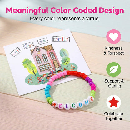 🧶❤️ Pack of 25 Welcome Bead Bracelets – Strengthen Classroom Friendship & Spread Warm Kindness! ✨