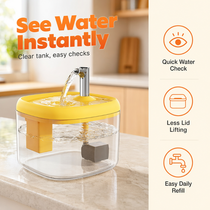 Silent Pet Drinking Dispenser with Food-Grade PET Bowl